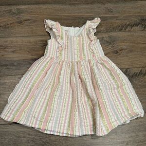 Bonnie Baby Pink, White, and Gold Striped Dress